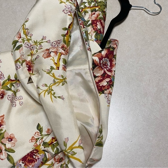Spenser Jeremy Dress Women’s Size 14 Cream 100% Silk Floral Print Dress - Picture 9 of 10